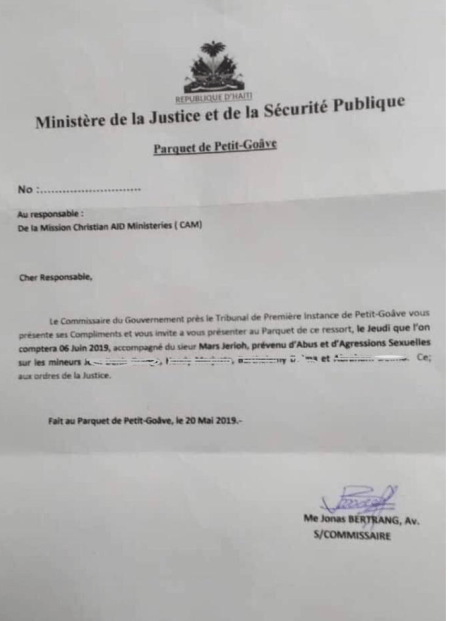 Haiti_Court Summons name hidden